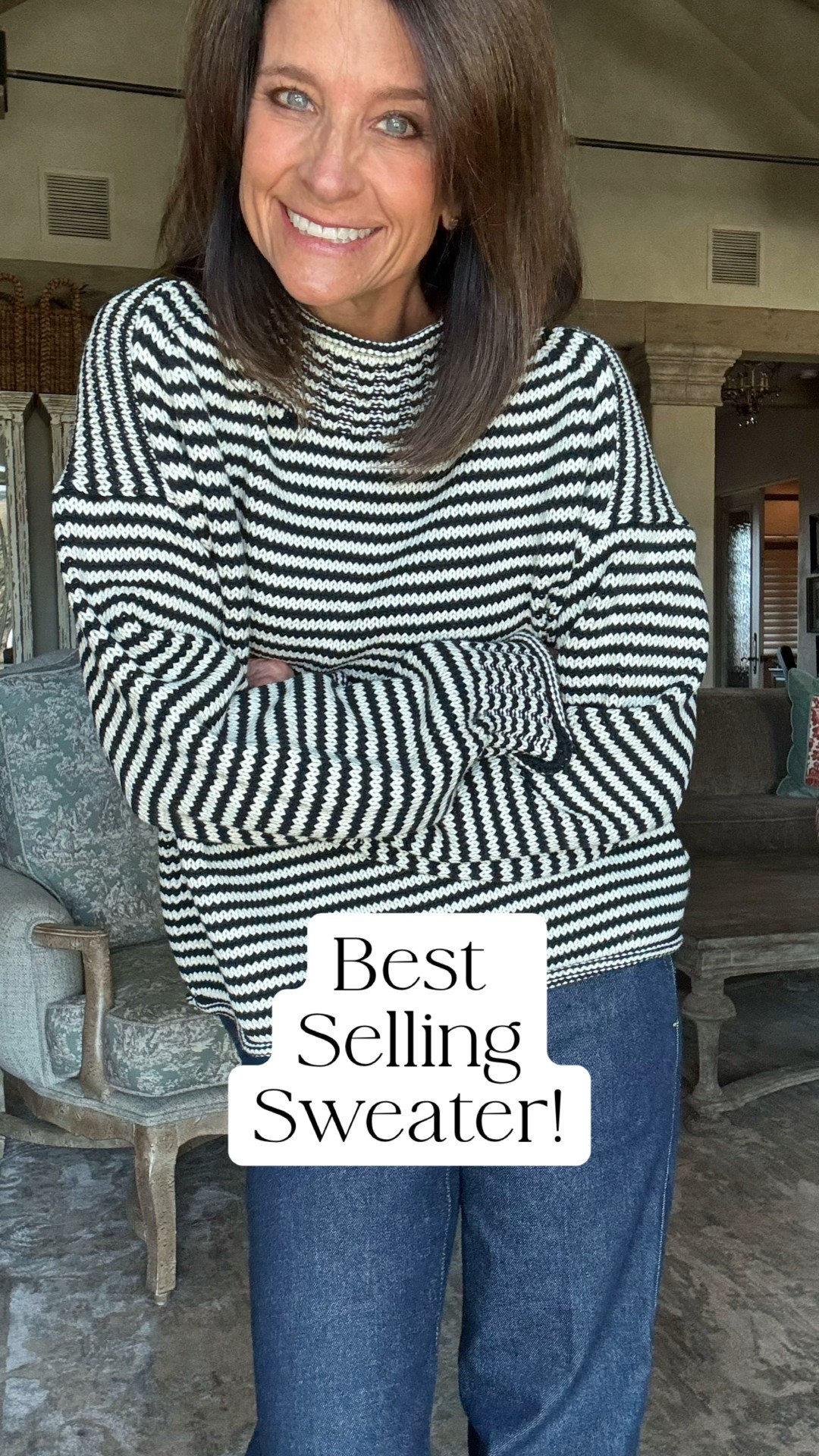 The Roll Neck Sweater…
an icon since the ’80’s!  

Oversized, comfy, and cozy, it’s made from 100% cotton so NO ITCH!  And I couldn’t love it more paired with a pair of jeans and these darling Christmas plaid flats…an elevated casual look for your holiday travel capsule wardrobe! 

#LTKOver40 #LTKHoliday