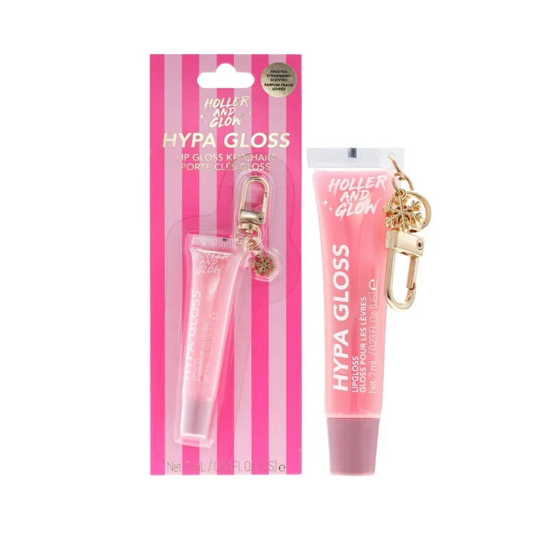 Holler and Glow Limited Edition Hypa Gloss Frosted Strawberry Scented Lip Gloss Key Chain, Snowfl... | Walmart (US)