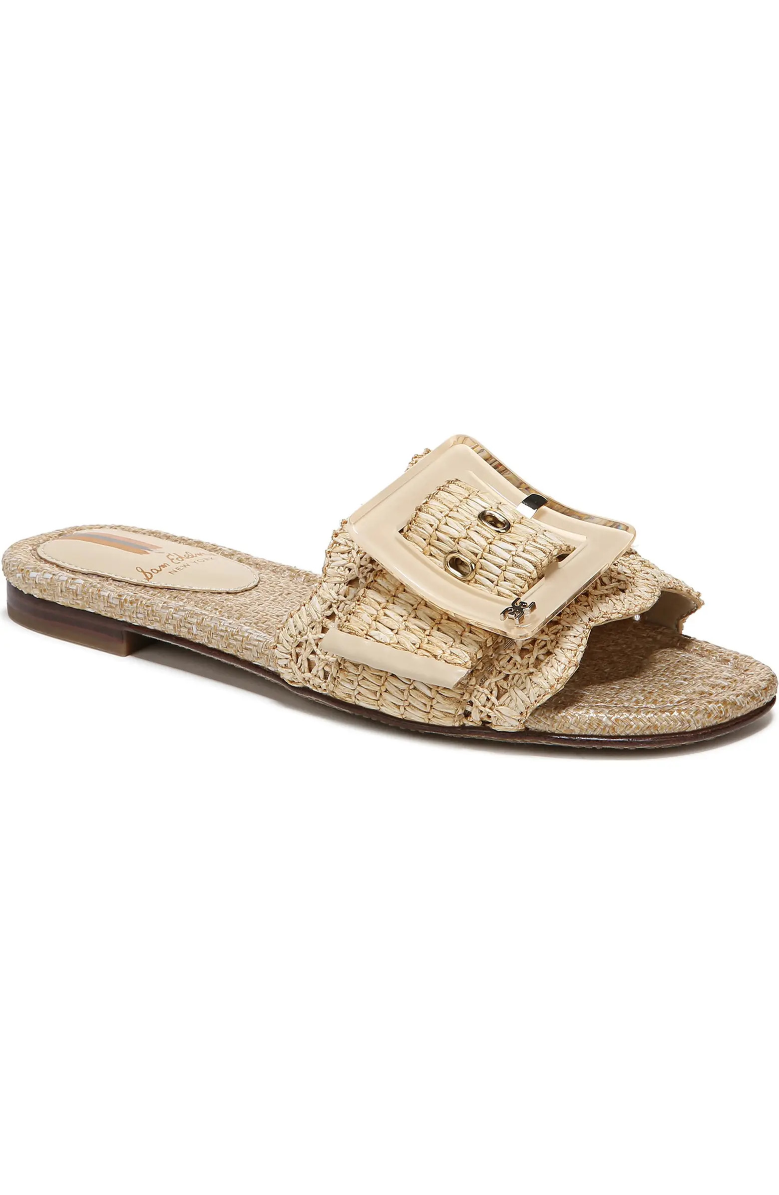 Bambi Raffia Buckle Slide Sandal (Women) | Nordstrom Rack