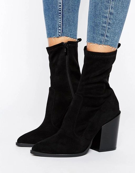 Public Desire Gabriella Sock Heeled Ankle Boots | ASOS UK