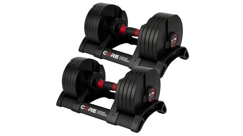 Core Fitness® Adjustable Dumbbell Weight Set by Affordable Dumbbells - Space Saver - Dumbbells for Your Home | Amazon (US)
