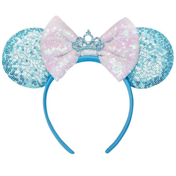FANYITY Mouse Ears, Sequin Mouse Ears Headband for Boys Girls Women halloween&Disney Trip (Blue C... | Amazon (US)