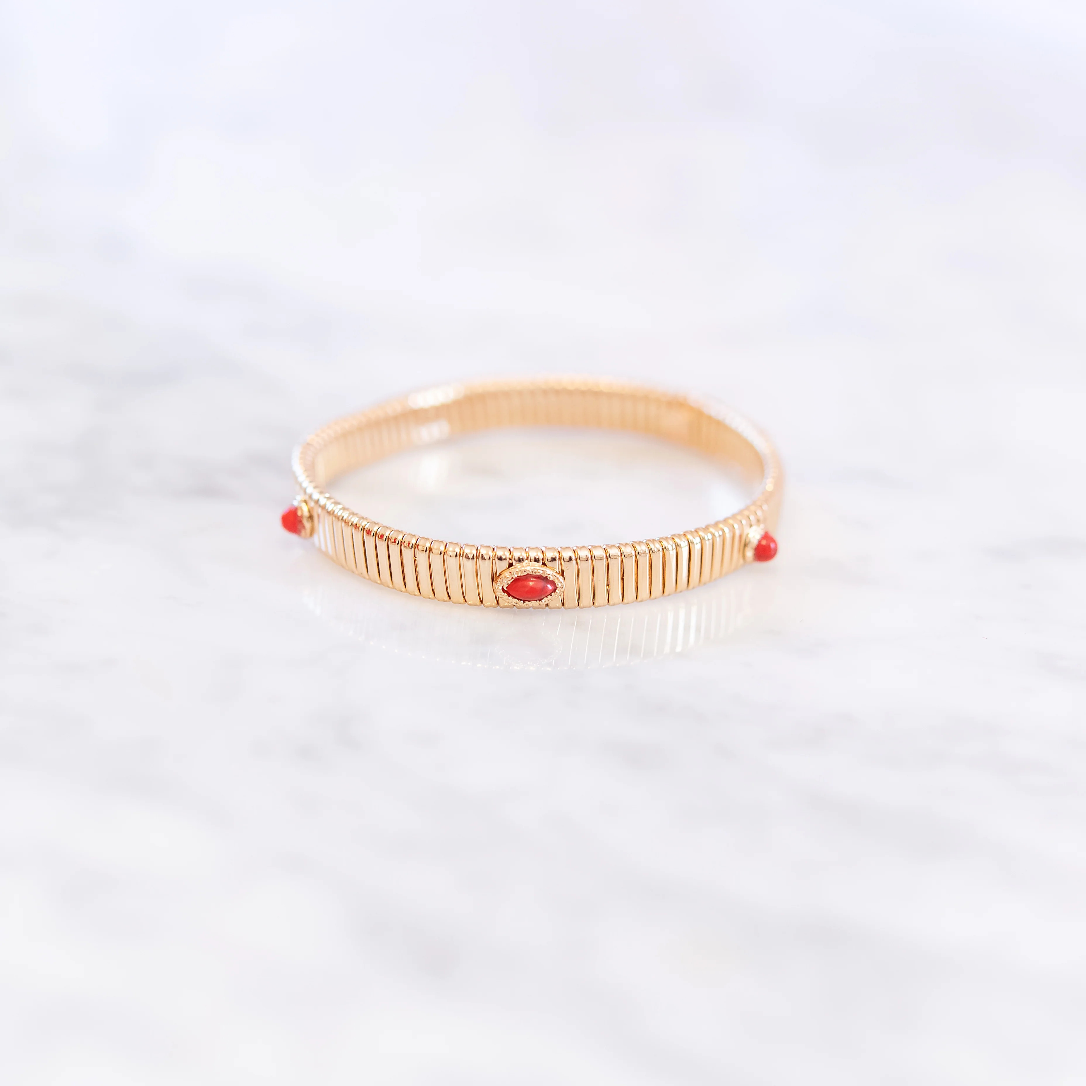 Spring Chain Orange Stone Bracelet | Golden Thread LLC