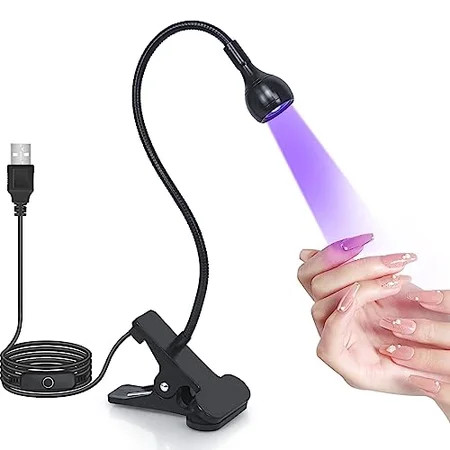 Geisofu UV Light Gooseneck UV Lamp for Nails 365+395nm 3w Black Light LED UV Nail Lamp with Clamp for Gel Nails Ultraviolet Curing UV Nail Lamp 5v USB Input UV Light with 4 Levels Dimming | Walmart (US)