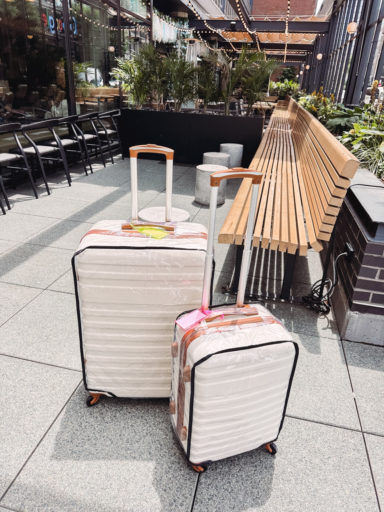 LOVE this luggage!! I’ve had so much luggage damaged and basically ruined in airports I knew I needed these covers to protect them. I had so many people stop and ask me where I got them while traveling. My luggage looks brand new even after the airport manhandling!

#LTKTravel