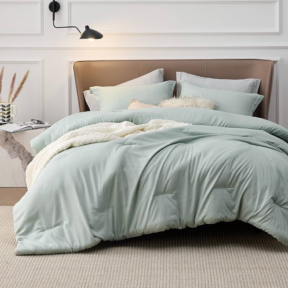 Bedsure Twin/Twin XL Comforter Set Dorm Bedding - Sage Green Twin Extra Long Comforter, Soft Bedd... | Amazon (US)