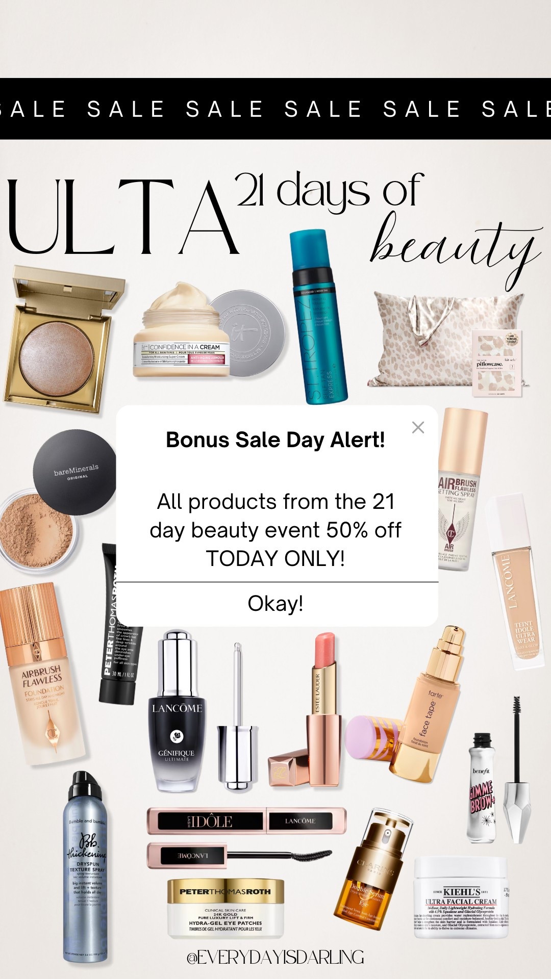 Ulta 21 Days of Beauty — BONUS SALE DAY ✨🤍

#LTKSaleAlert #LTKBeauty #LTKBump