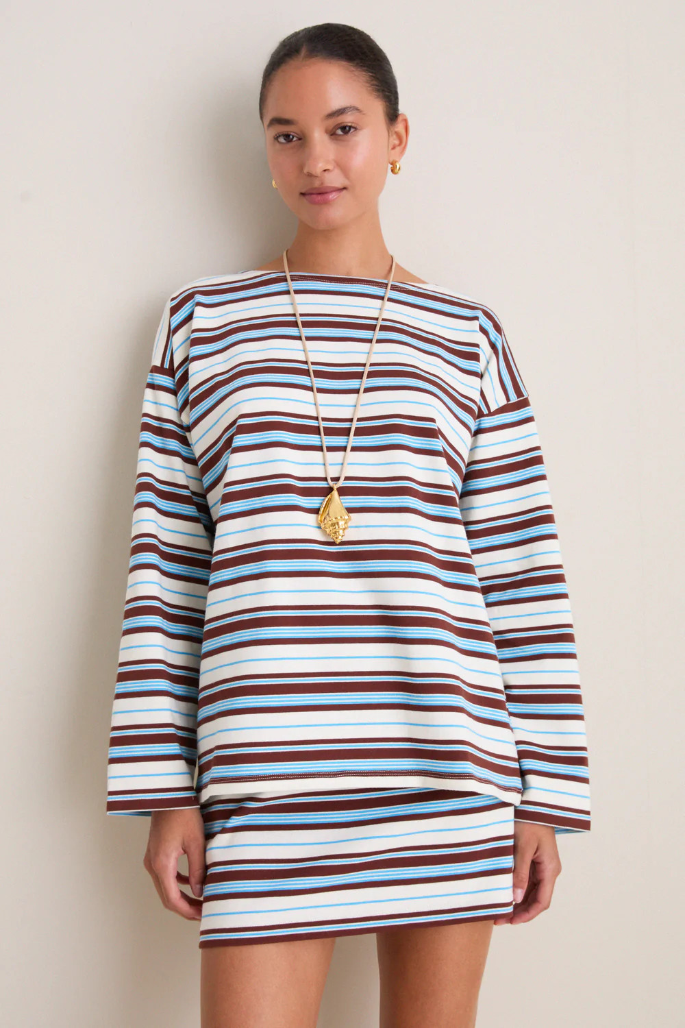 Chocolate Multi Stripe Nadine Top | Tuckernuck (US)