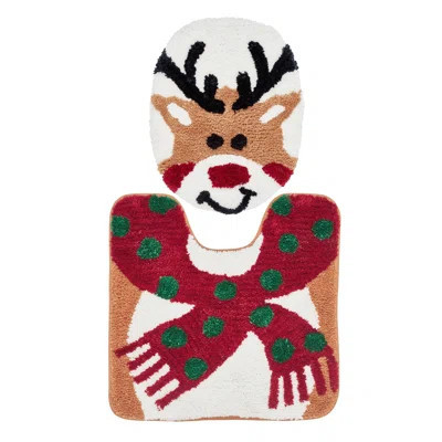 Home Multi Reindeer Holiday Bath Rug Set, 2 Count | Wayfair North America
