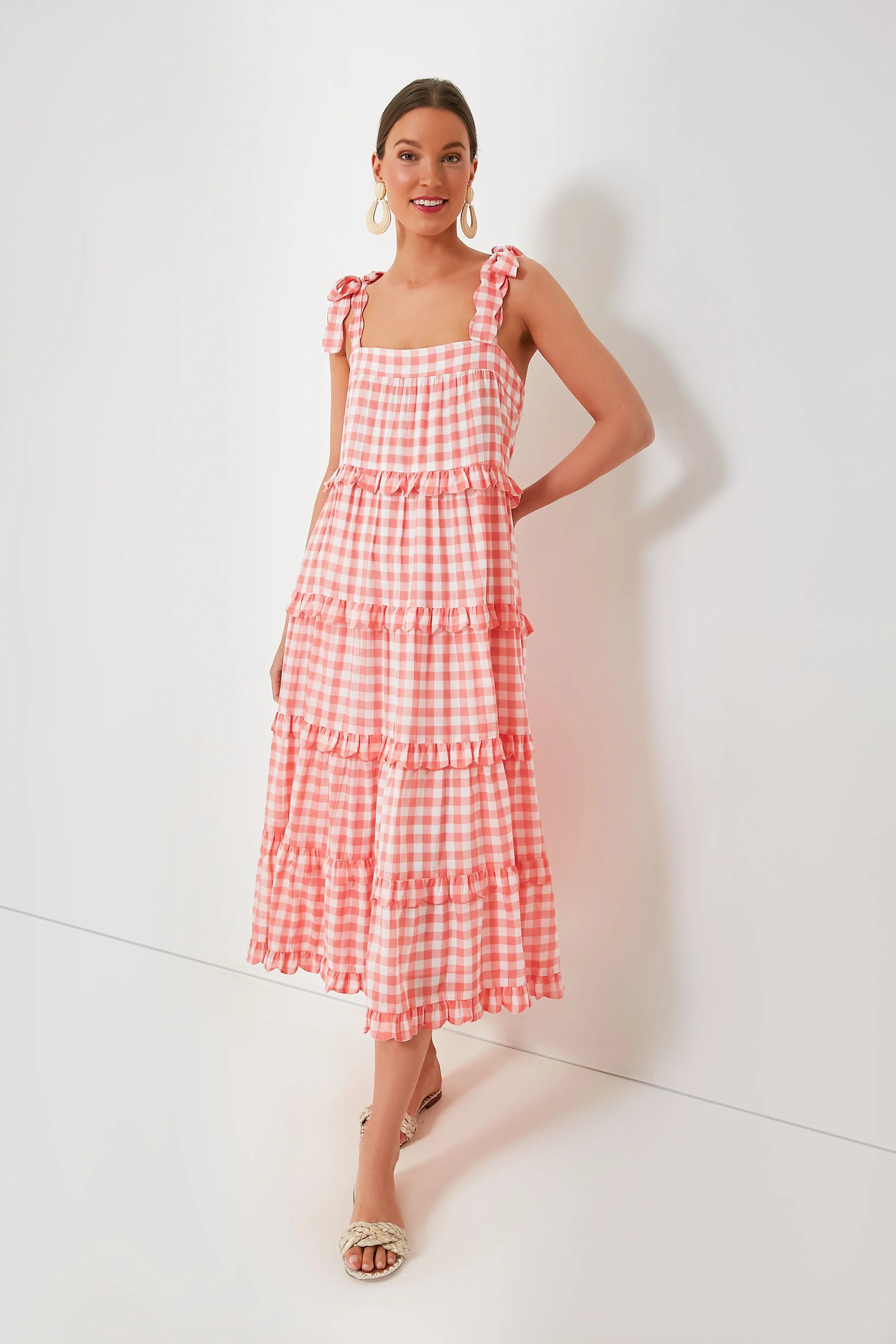 Apricot Gingham Acapulco Dress | Tuckernuck (US)