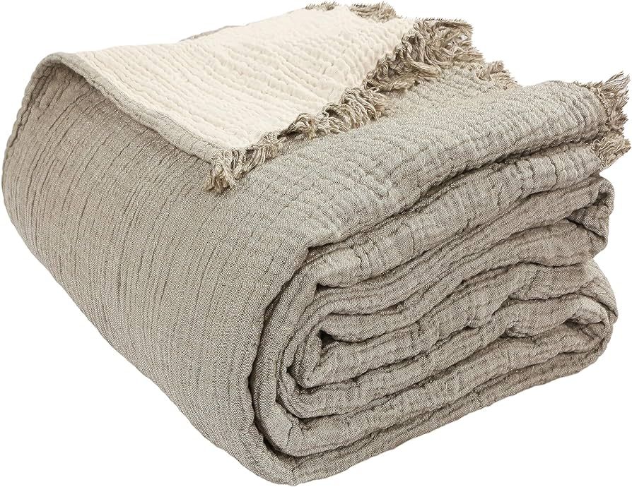 Cacala Muslin Throw Blanket – Muslin Blankets for Adults – Natural Cotton Throw Blankets for ... | Amazon (US)