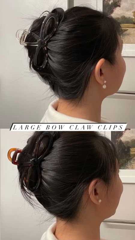 Love this set of 2 bow hair claw clips in clear and tortoise shell. Very sturdy and good grip. 

#LTKFind #LTKGiftGuide #LTKstyletip