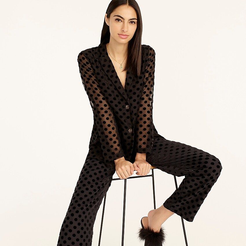 Long Parke blazer in velvet dot | J.Crew US