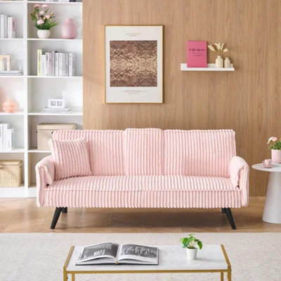 Minimalist Style, Straight-Line Corduroy Sofa Suitable For Sitting And Lying In The Living Room And Bedroom | Wayfair North America