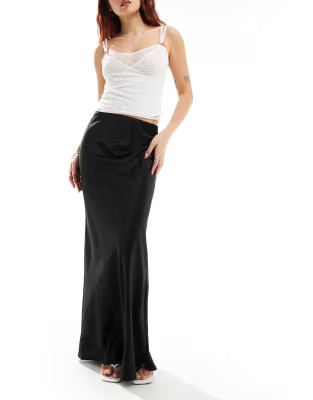 COLLUSION satin slip maxi skirt in black | ASOS (Global)