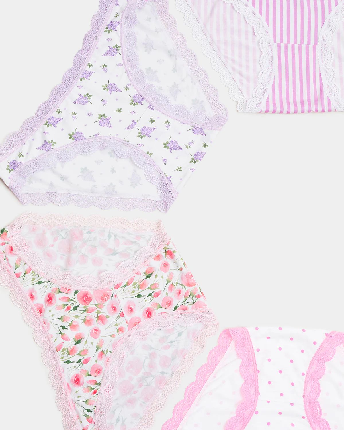 The Original Knicker Four Pack - Peonies & Lilacs | TENCEL™ Underwear | Stripe and Stare