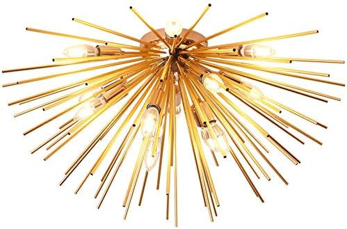 Jaycomey Sputnik Chandelier Light Fixtures,Mid-Century Gold Chandelier with 12 Lights,Semi Flush Mou | Amazon (US)