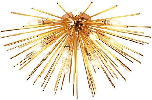 Jaycomey Sputnik Chandelier Light Fixtures,Mid-Century Gold Chandelier with 12 Lights,Semi Flush Mou | Amazon (US)