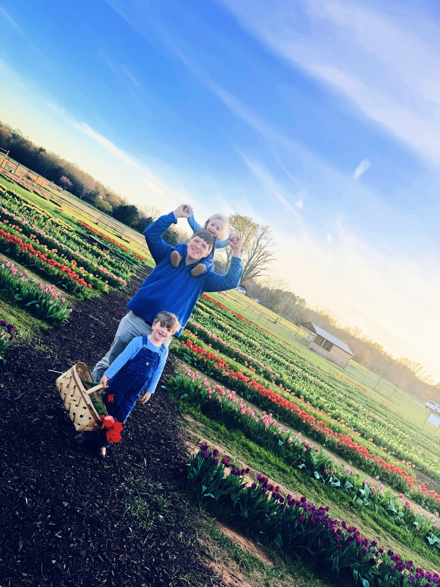 Happy first **official** day of S P R I N G y’all!! 🌷🌼💐🌸🪻 Nothing says hello springtime like a trip to the tulip farm 🚜🌱 with these handsome country boys of mine 🤠😍 who make all of mama’s dreams 💭 come true!! 🥰🏡🐓🧺🌾 #firstdayofspring #welcomespring #firstofficialdayofspring #springtulips #tulipfarmtrip