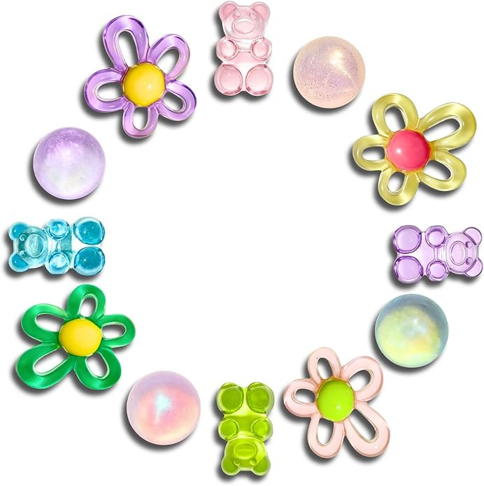 Cute Shoes Charms Summer Daisy Flower Gummy Bear Pearl Charm for Shoe Decoration | Amazon (US)