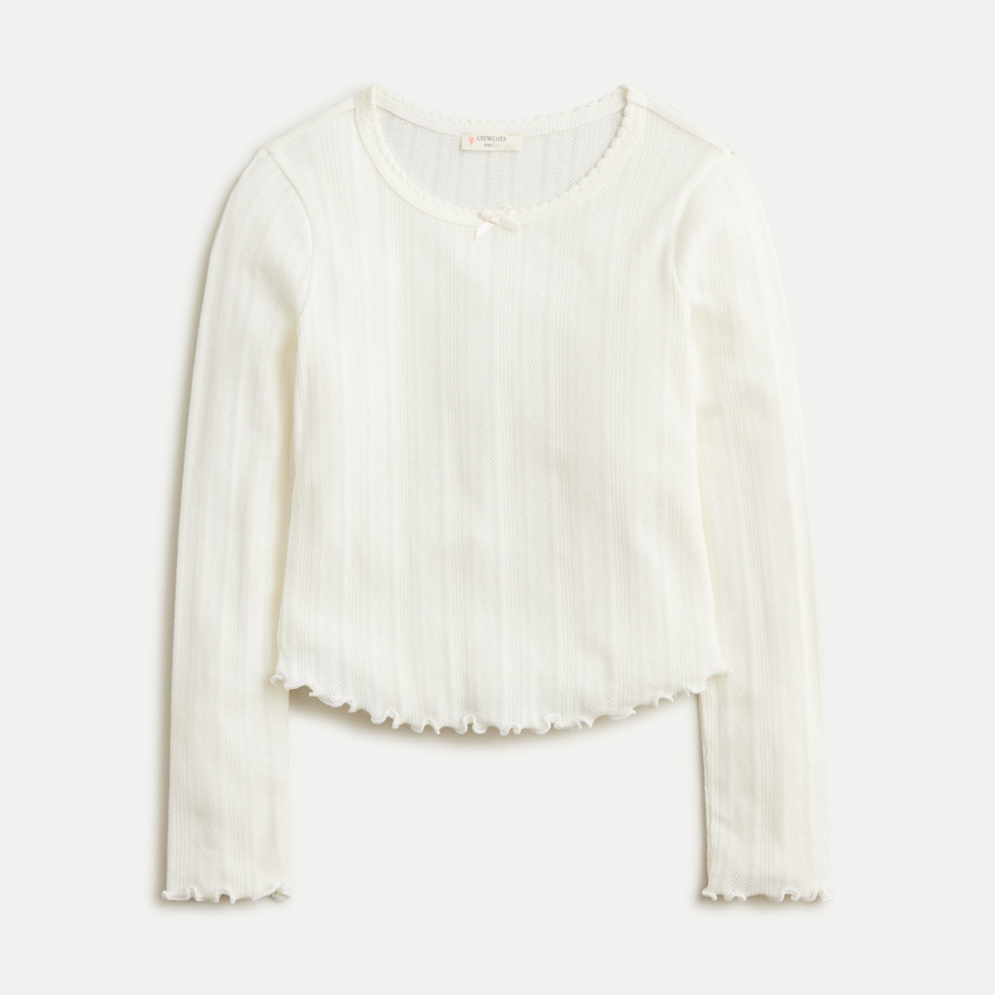 Girls' long-sleeve pointelle-knit T-shirt | J. Crew US