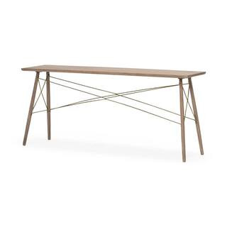 Kirby I Brown Wood Cross Braced Console Table | The Home Depot