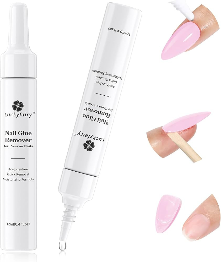 Nail Glue Remover for Press on Nails Semi Solid Nail Glue Acetone-Free, Not for Gel Polish Base C... | Amazon (US)