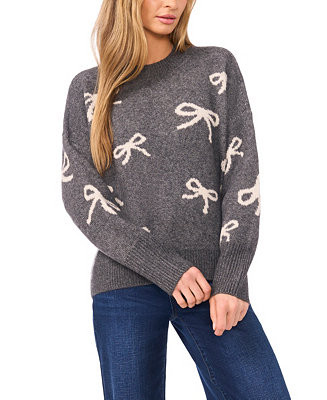 Women's Ribbon Print Pull On Sweater | Macy's