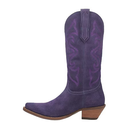 Dingo Womens Out West Stacked Heel Cowboy Boots, 9 1/2 Medium, Purple | JCPenney