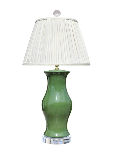 Porcelain Pine Green Vase Lamp | Mintwood Home LLC - mintwoodhome.com