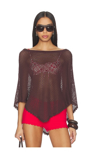Daleyza Poncho Top in Brown | Revolve Clothing (Global)