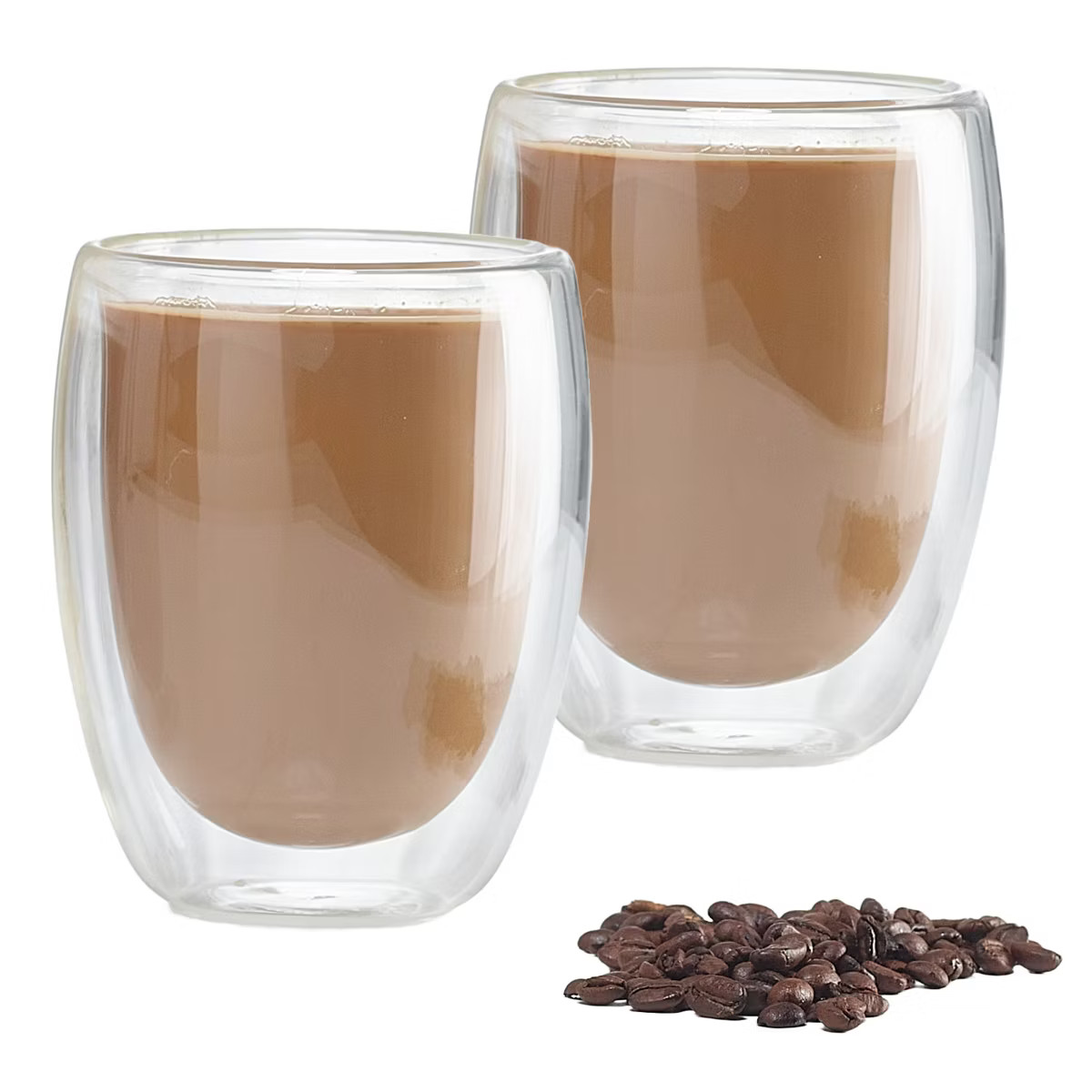 2-Piece Double-Wall Glass Coffee Mug Set – Clear, Insulated, Keeps Drinks Hot or Cold, 11.8oz G... | Target