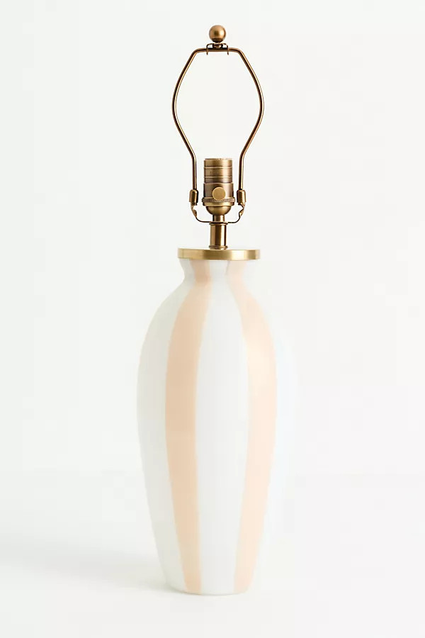 Stripe Peach Glass Table Lamp Base | Anthropologie (US)