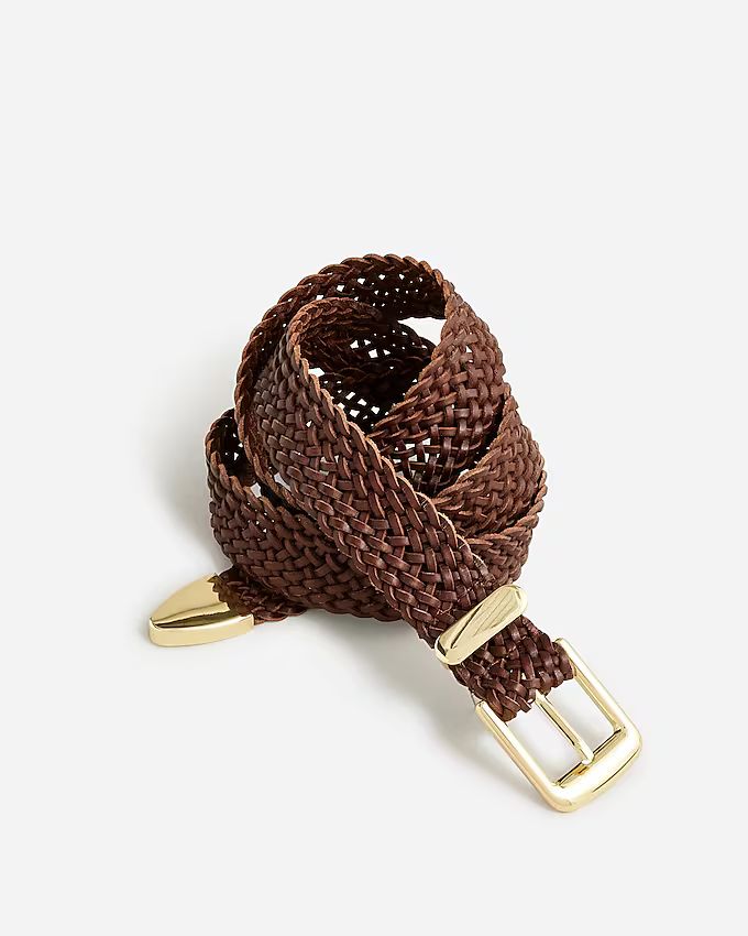 Braided Italian leather belt | J. Crew US