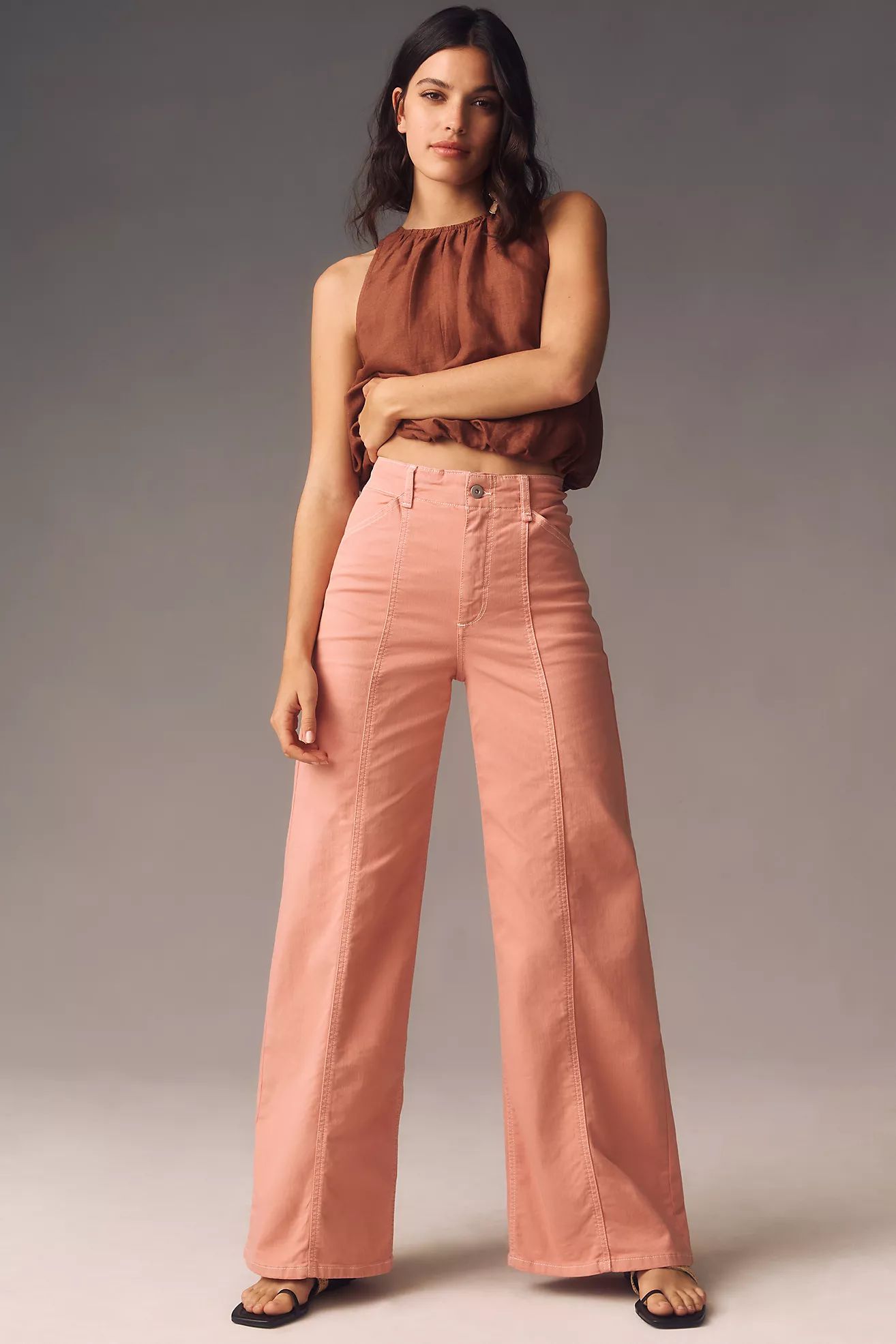 The Delaney Clean-Seamed High-Rise Wide-Leg Jeans by Maeve | Anthropologie (US)