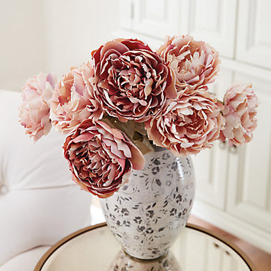 Lifelike Peony Faux Stem Handmade for Indoor Floral Arrangements | Ballard Designs, Inc.