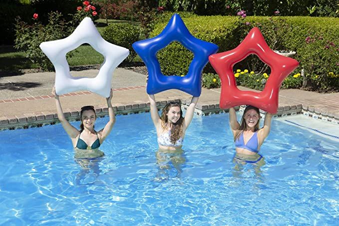 Poolmaster 87131 36" American Stars Swimming Pool Float Tubes, 3 Pack, Multicolor | Amazon (US)
