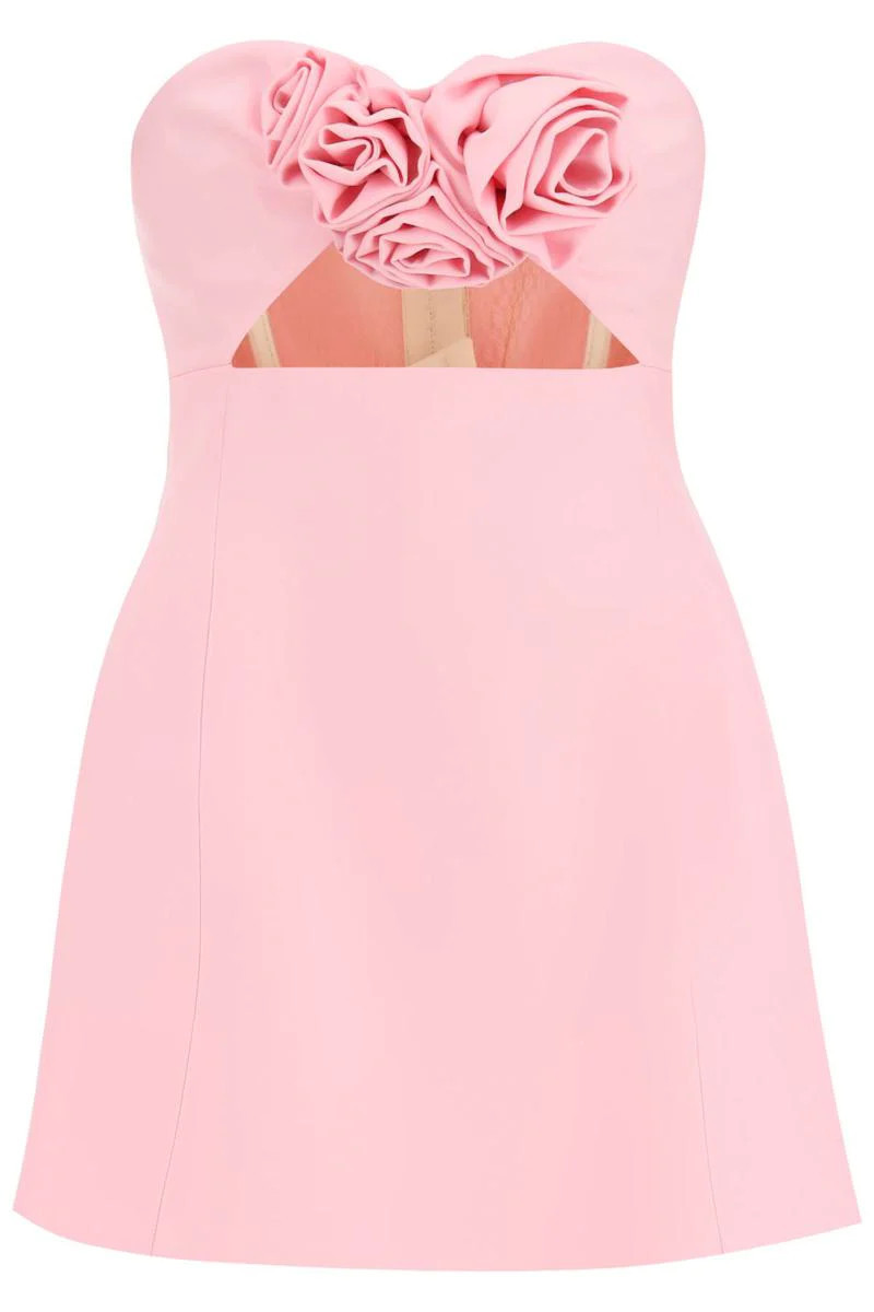 MAGDA BUTRYM CUT-OUT ROSE APPLIQUE MINI DRESS | Baltini
