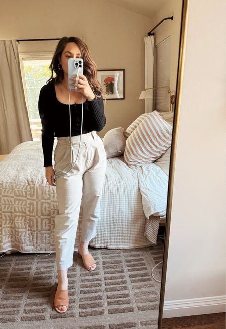 pretty much what i wear for every date night — these pants are super old h&m but found some similar tapered pants 

#LTKStyleTip #LTKFindsUnder50 #LTKFindsUnder100