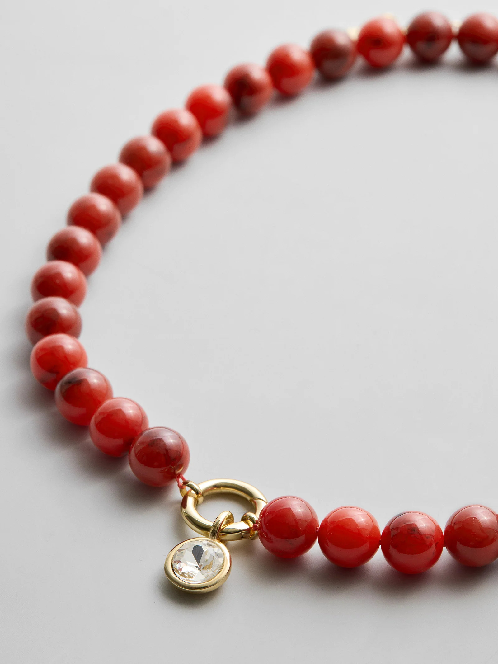 Janette Beaded Ring Necklace - Carnelian | BaubleBar
