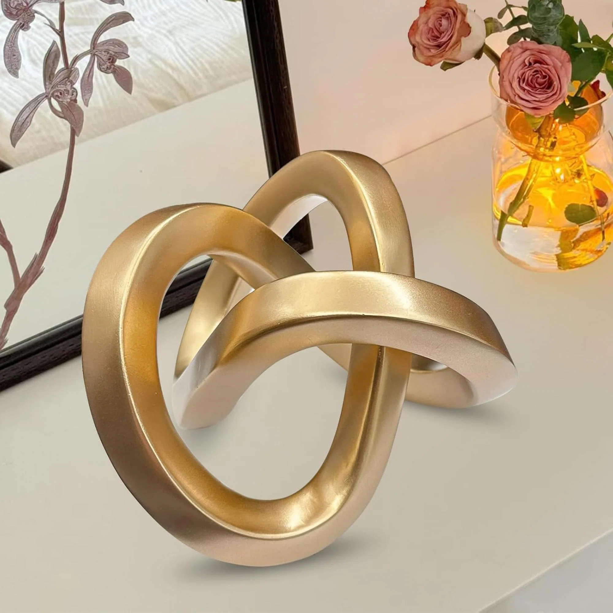 Modern  Geometric Sculpture  Knot Home Accent Decor,Multi-Angle Geometric Sculptures Statues For ... | Wayfair North America