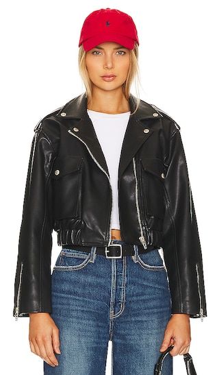 Faux Leather Moto Jacket in Personal Calls | Revolve Clothing (Global)