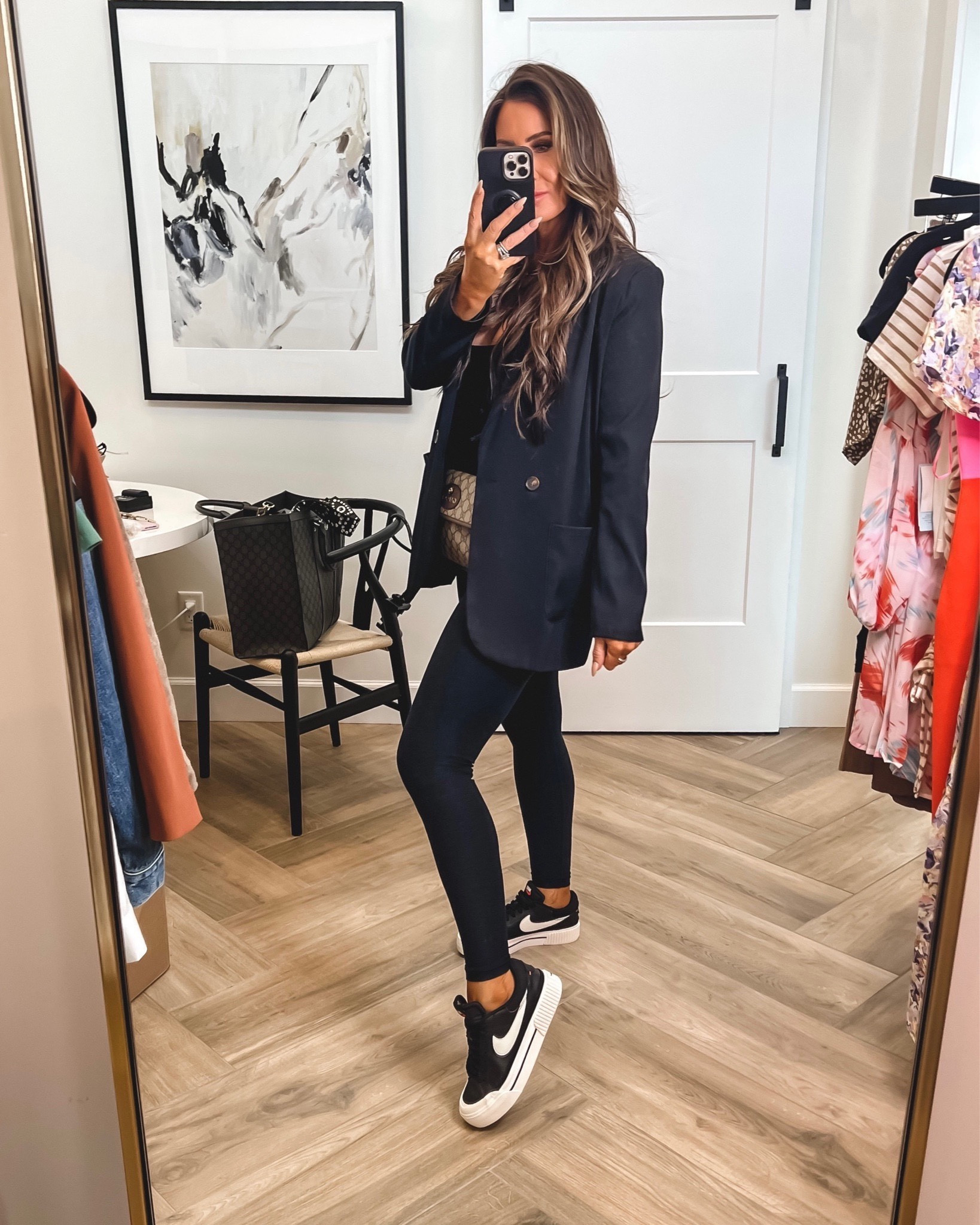 Nike sneakers 
Casual outfit idea 
Fall fashion 
Gucci belt bag
@liveloveblank
#ltku

#LTKshoecrush #LTKstyletip #LTKover40