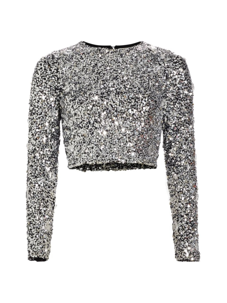 Alice + Olivia Orin Embellished Crop Top | Saks Fifth Avenue
