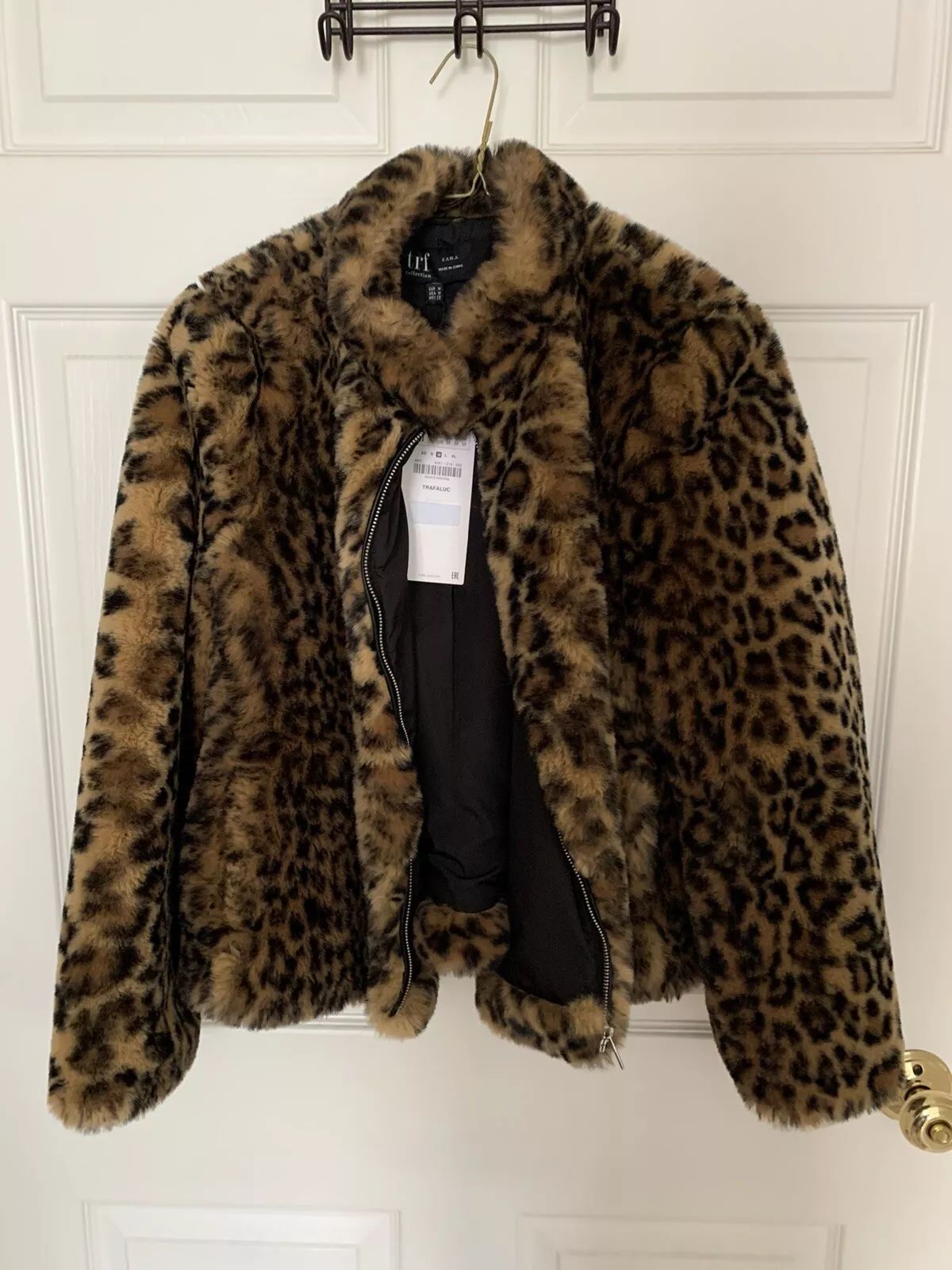Zara Faux Fur Coat Leopard Print Size Medium Women | eBay CA
