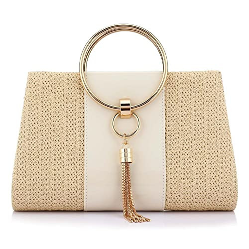 Women Straw Bag Crossbody Clutch Evening Clutch Purse Beach Shoulder Handbag (yellow 01) | Amazon (US)