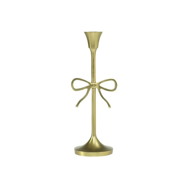 My Texas House Metal Bow Taper Candle Holder, 11", Gold | Walmart (US)