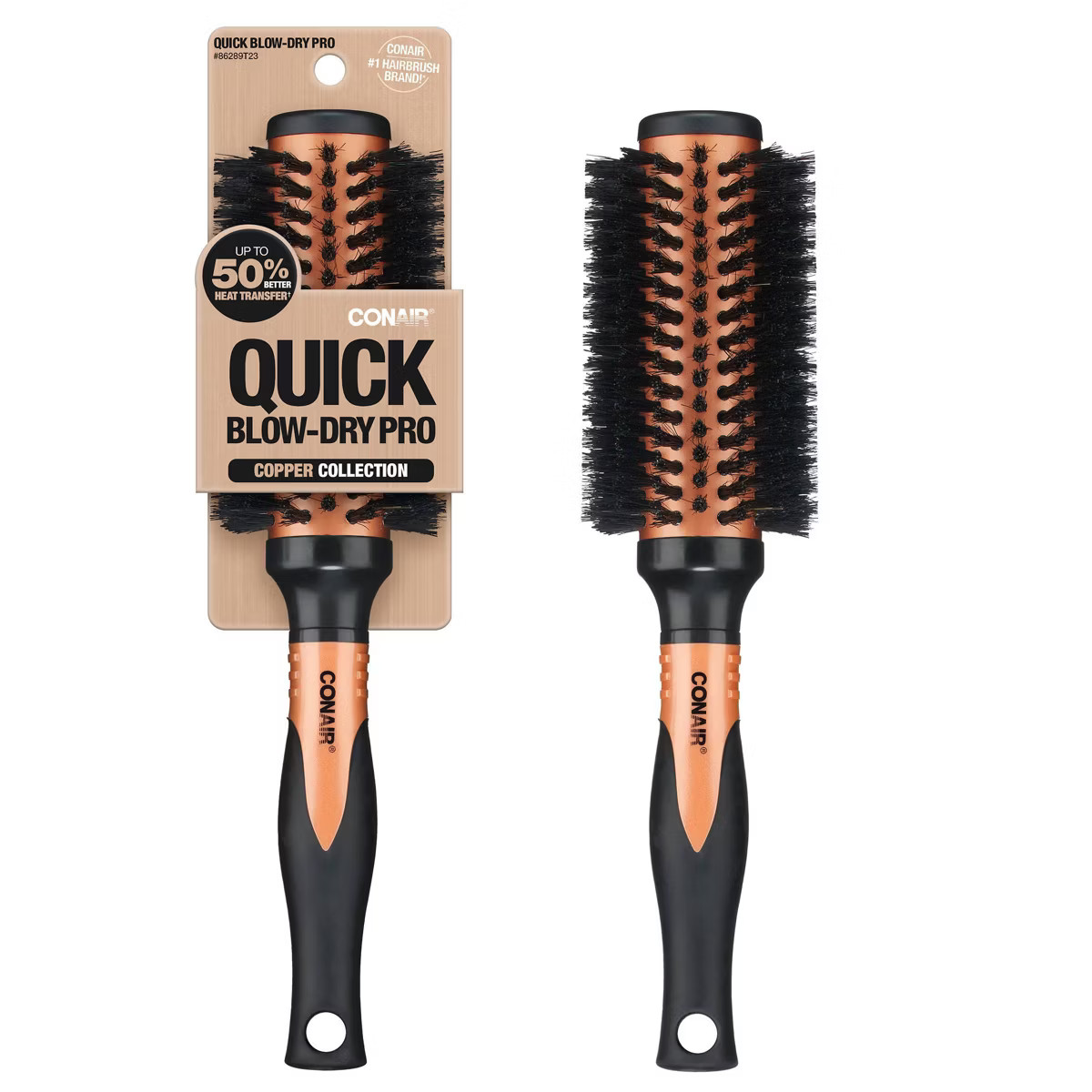 Conair Copper Pro Mixed Boar Bristle Round Hair Brush - Medium Barrel - All Hair | Target