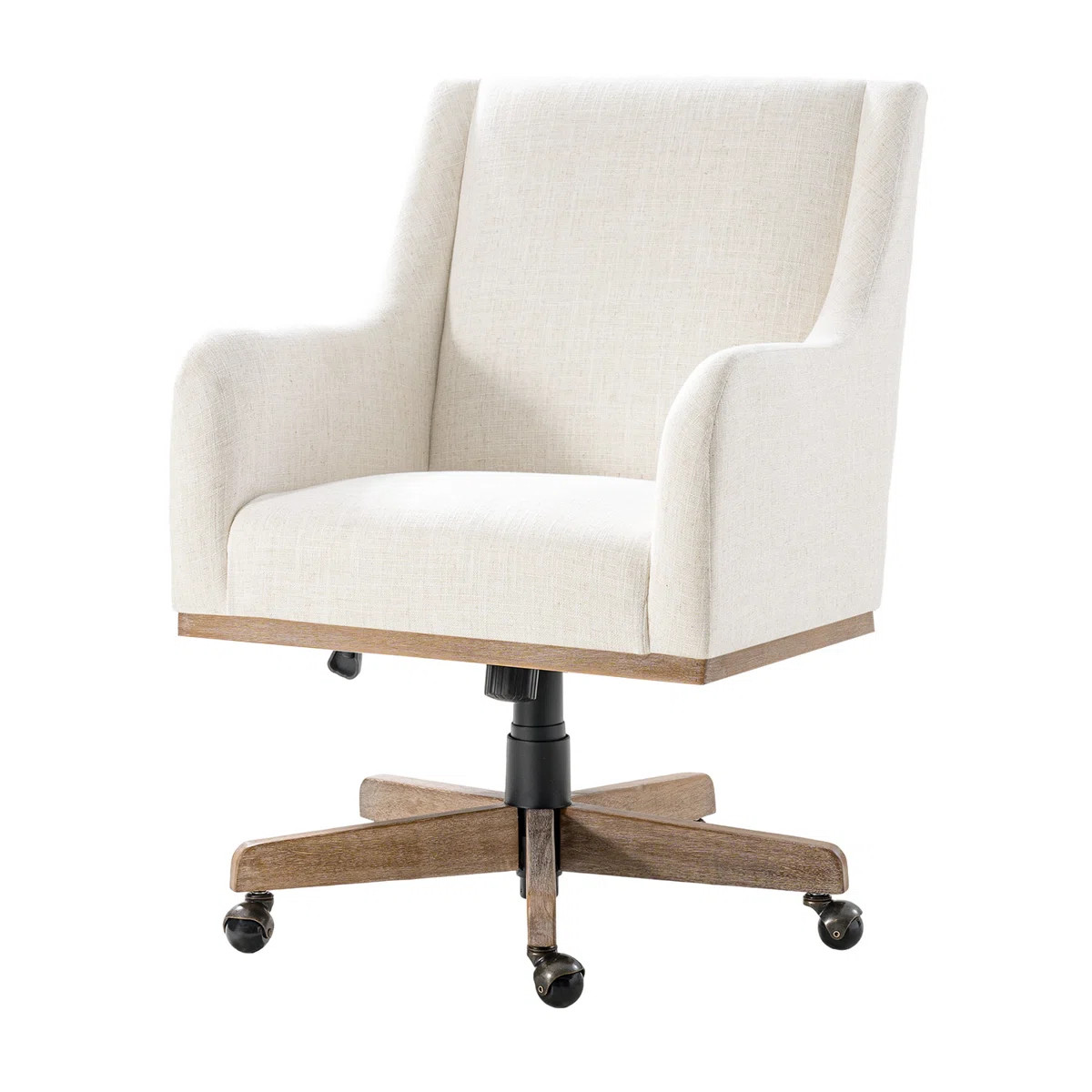 Ackeron Julia Farmhouse 360° Swivel Office Chair with Adjustable Height and Curved Armrests | Wayfair North America