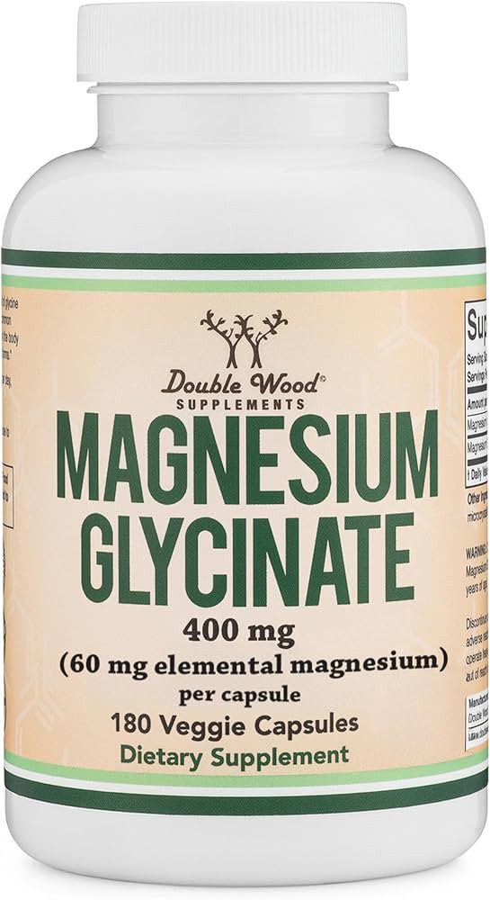 Magnesium Glycinate 400mg | 180 Capsules | Sleep, Muscle, & Heart Support | Vegan, Third Party Te... | Amazon (US)